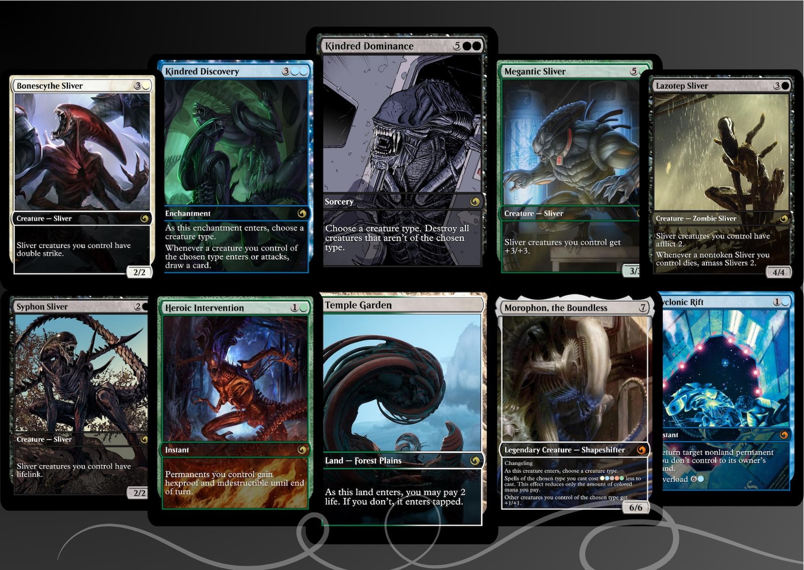 Xenomorph Alien Slivers Commander Deck, Custom Art EDH Deck - Etsy