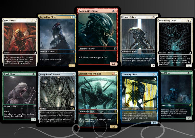 Xenomorph Alien Slivers Commander Deck, Custom Art EDH Deck - Etsy