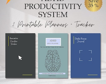 ADHD Productivity System | Printable Planner, Tracker, Journal