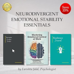 Neurodivergent Emotional Stability Essentials | Executive Function Tracker, Resilience Journal & Emotional Control eBook | ADHD Regulation