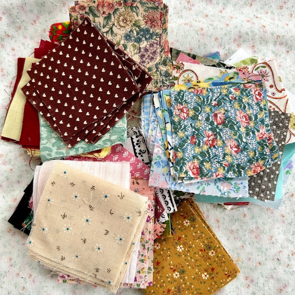 VINTAGE MYSTERY BUNDLE - 2.5" Quilting Fabric Squares