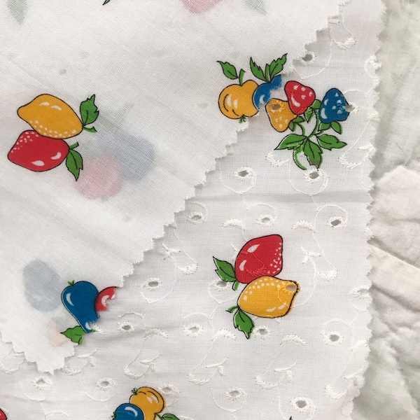 1960's Fruity Scrap Fabric Lot