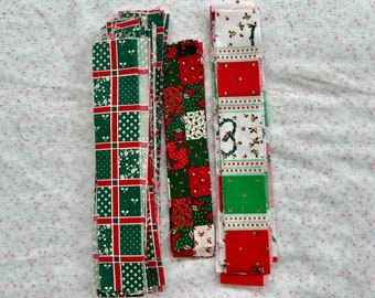 Vintage Christmas Fabric Strips