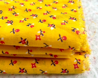1960's Yellow Calico Quilting Strips