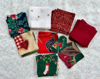 Over 100 2" Quilting Squares - Vintage Christmas