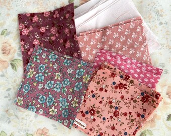 Over 30 - 3" Vintage Pink Florals Quilting Square Bundle