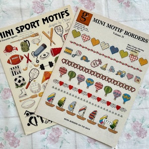 Ulotki z motywem krzyżykowym Mini Motif z lat 80.