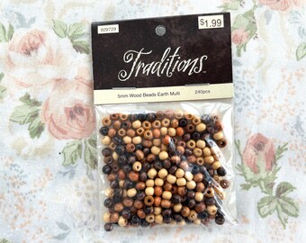 5mm Wooden Beads - 240 pieces