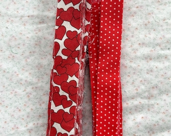 Vintage Heart & Polka Dot Fabric Strips