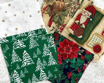 Bundle of 25 - 5" Vintage Christmas Accents Quilting Squares