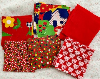 RED MYSTERY BUNDLE - 3" Vintage Quilting Squares