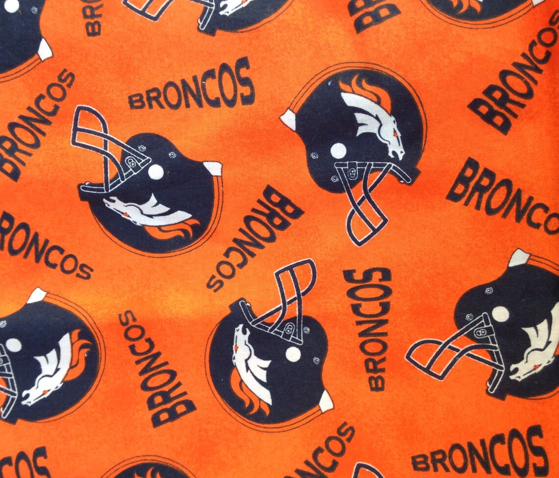 Denver Broncos Scrap Fabric // Orange and Blue // Superbowl 50 Etsy