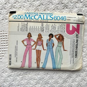 1978 - McCall&#39;s 6046 (Sizes 10 - 12 - 14) - Misses&#39; Unlined Jacket, Top, Pants or Shorts