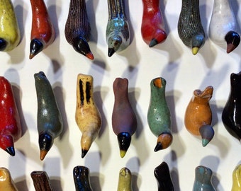 Surprise Me! Little Clay Birdie Sculptures - Choose 1 Colorful Ceramic Bird from the Surprise Selection for Bird & Nature Lovers