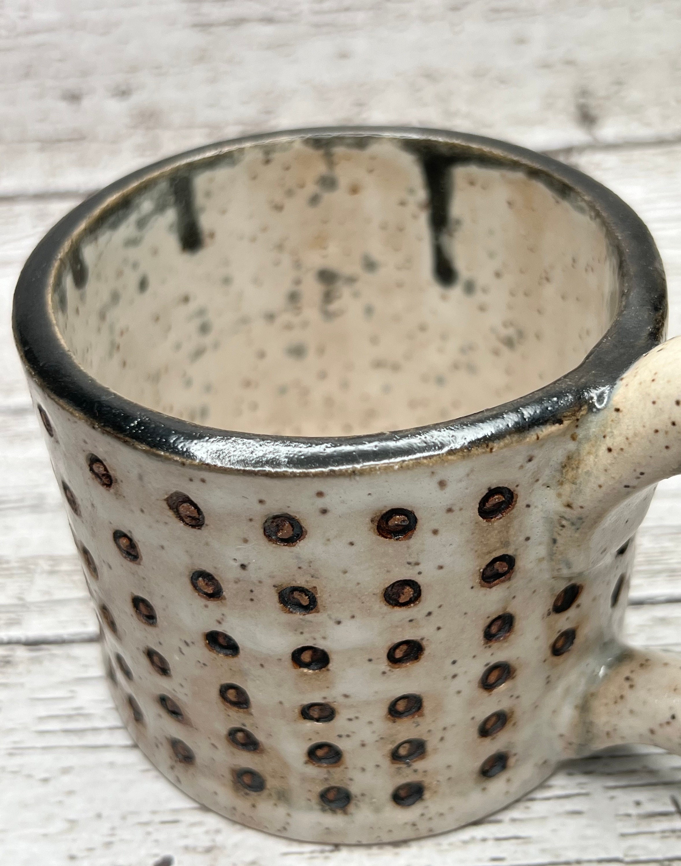 Textured Dots cup Ceramic Mug by Word is Art Studio Cone 5 Textured Dots cup Ceramic Mug by Word is Art Studio Cone 5