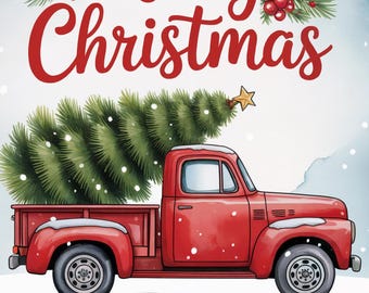 Rustic Red Truck Christmas Card Bundle (Digital Download)