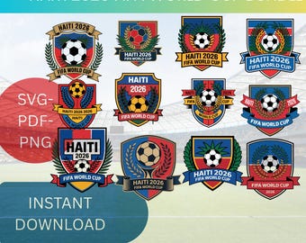 Haiti 2026 World Cup Soccer  Bundle, Football Logo Clipart for Cricut, Instant Download