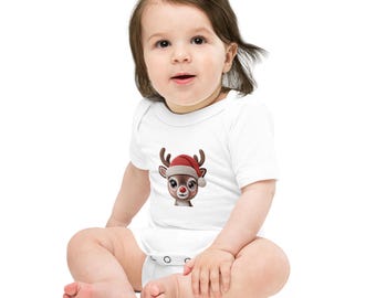 Reindeer Christmas Baby Onesie • Rudolph Holiday Outfit