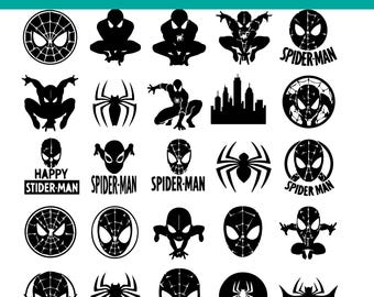 Spider-Man SVG Bundle, Marvel Silhouettes, Web Hero Cut Files for Cricut & Silhouette, Digital Download, T-Shirt Design, Vinyl Decals