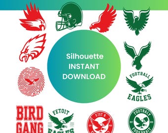 Philly Eagles SVG Bundle, Football Mascot, Bird Gang PNG (Digital Download)