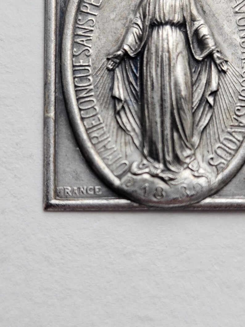 Rare 1830 Miraculous Medal Pocket Plaque | Antique French Virgin Mary ...