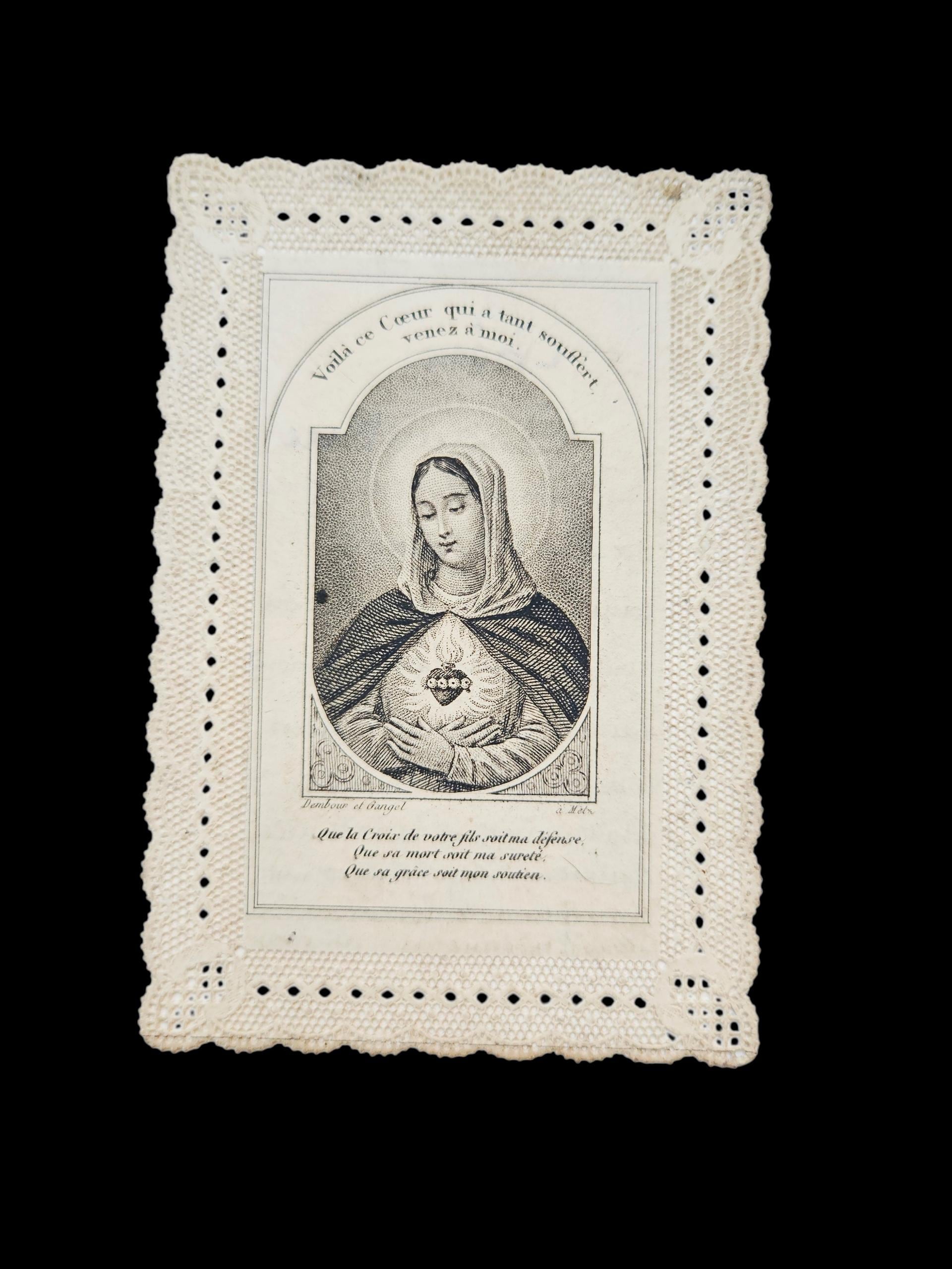 Antique French Paper Lace Holy Card Dembour Gangel Metz
