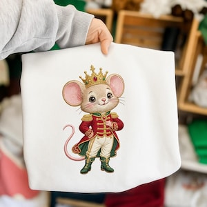 Christmas Mouse Prince Royal  in Crown and Uniform, Holiday Embroidery Design, Instant Download Dst Pe