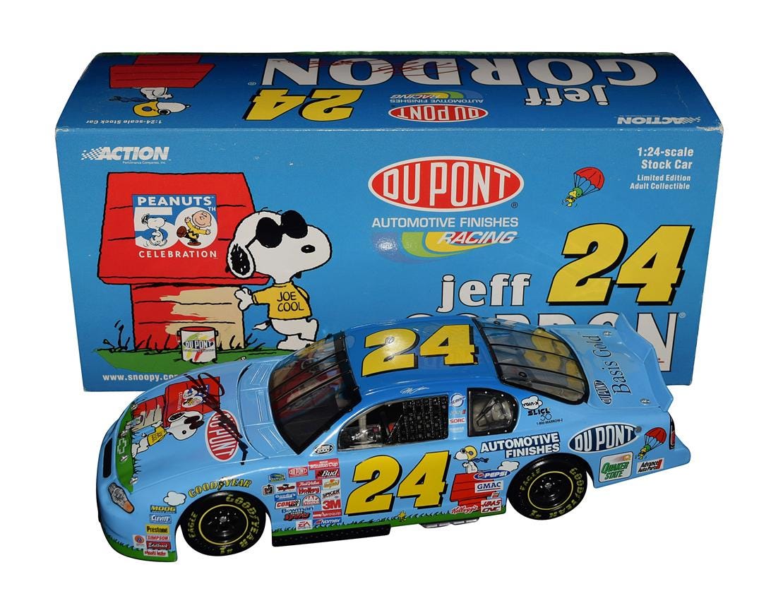 Autographed 2000 Jeff Gordon #24 Dupont Racing - Peanuts Charlie
