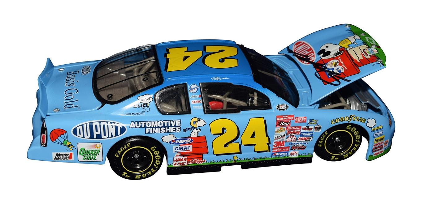 Autographed 2000 Jeff Gordon #24 Dupont Racing - Peanuts Charlie