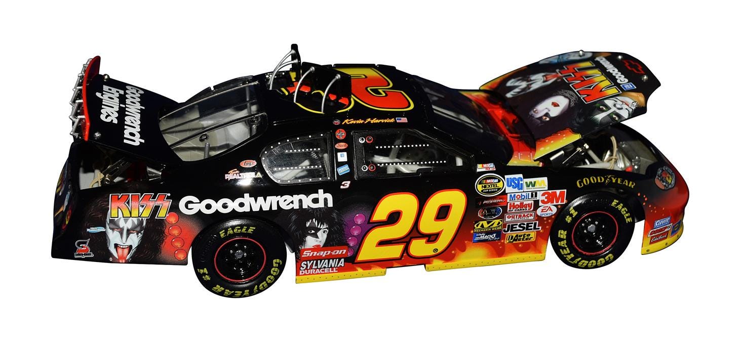 Autographed 2004 Kevin Harvick #29 Chevy Rock & Roll 400 - KISS