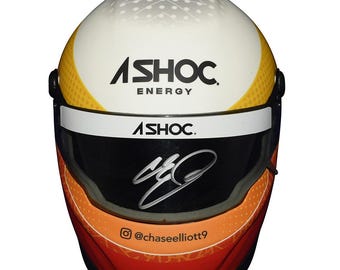 Autographed 2022 Chase Elliott #9 ASHOC Energy Racing (Hendrick Motorsports) Signed Official NASCAR Replica 1/2 Scale Mini Helmet with COA