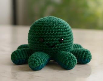 Reversible Octopus Crochet Pattern PDF | Double-Sided Amigurumi Plush | 3mm Hook | 10cm Soft Toy Tutorial | Two-Color Cotton Yarn Download