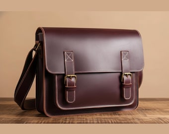 Leather Messenger Bag Sewing Pattern | PDF Crossbody Bag Pattern with Zipper & Adjustable Strap | DIY Leather Satchel Tutorial