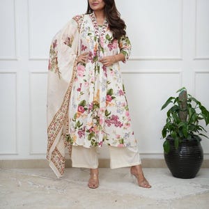 ANNI DESIGNER Kurta donna misto cotone con pantalone, confezione da 2