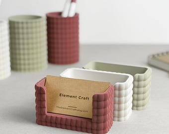 Porta-cartões de visita minimalista – Organizador de mesa de escritório, brinde corporativo para clientes ou como forma de reconhecimento de funcionários.