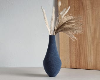 Vaso azul-marinho: Vaso decorativo moderno estilo japonês para flores secas ou artificiais.