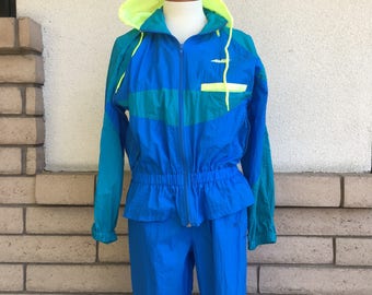 90s Red Windbreaker Suit Set 2 Piece Wind Breaker Jumpsuit | Etsy