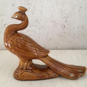 Vintage Ceramic Peacock by Maurice California 1976