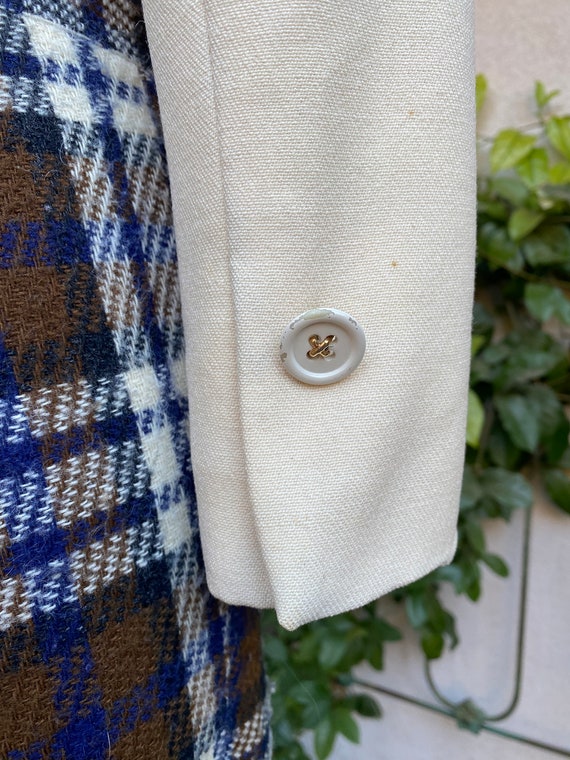 Vintage 60s Cream Wool Cropped Nautical Jacket by… - image 3