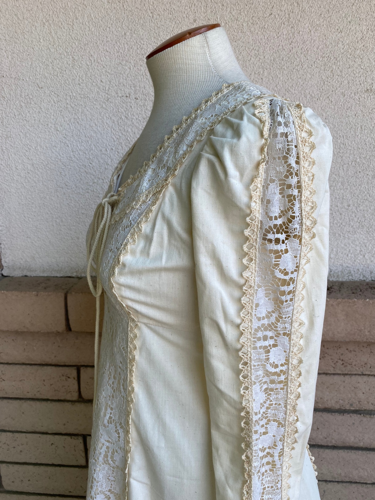 Vintage 70s Gunne Sax Dress Lace up Corset Maxi Dress Beige Jessica's ...