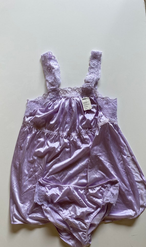 80s NWT Shadowline Babydoll Nightgown Set Unworn … - image 2