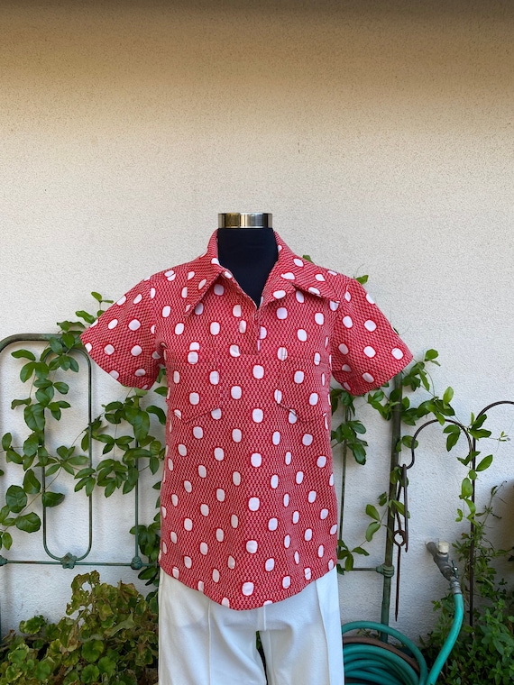 Vintage Red Polka Dot Men's Sweatshirt
