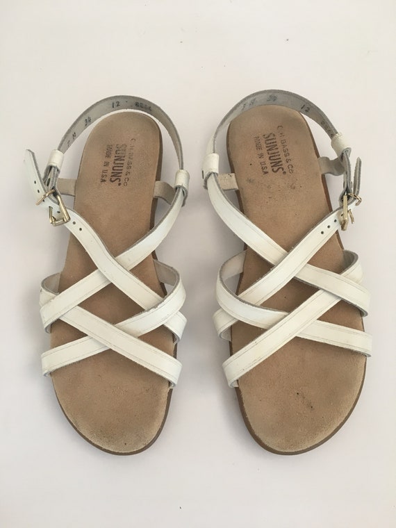 bass white sandals