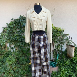 Vintage 60s Cream Wool Cropped Nautical Jacket by Jane Justin for Don Sophisticates ILGWU Size XS-S