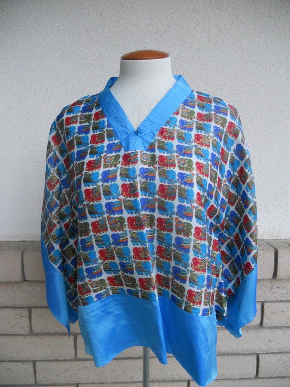 Vintage Cropped Kimono Top Asian Top Cropped Silk… - image 1