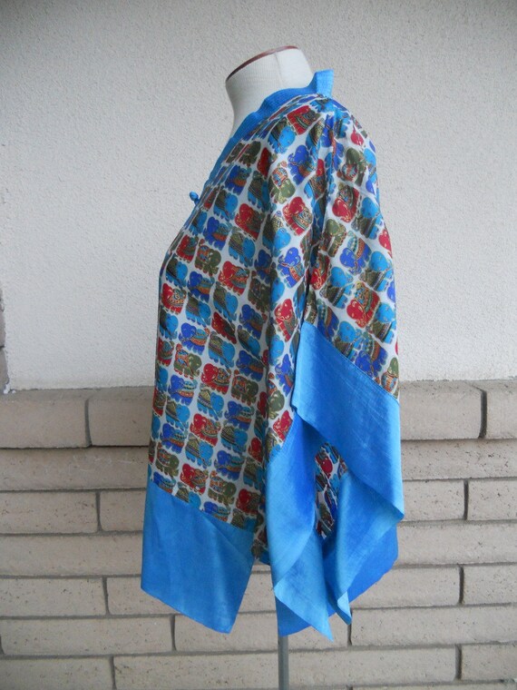Vintage Cropped Kimono Top Asian Top Cropped Silk… - image 3