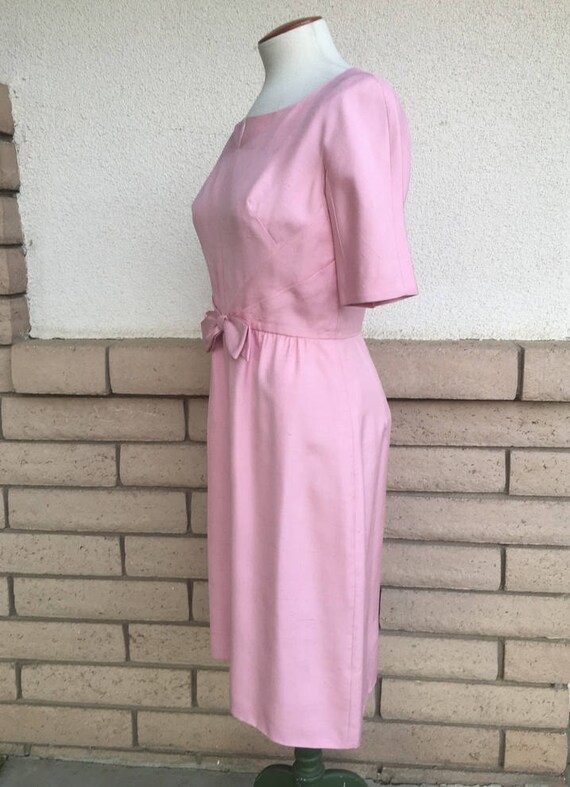 60s Dusty Rose Bombshell Dress Pink Party Dress b… - image 3