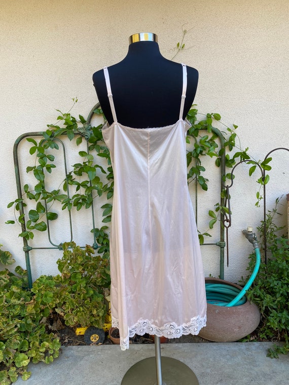 60s Blush Peach Pink Bali Princess Slip Vintage L… - image 4