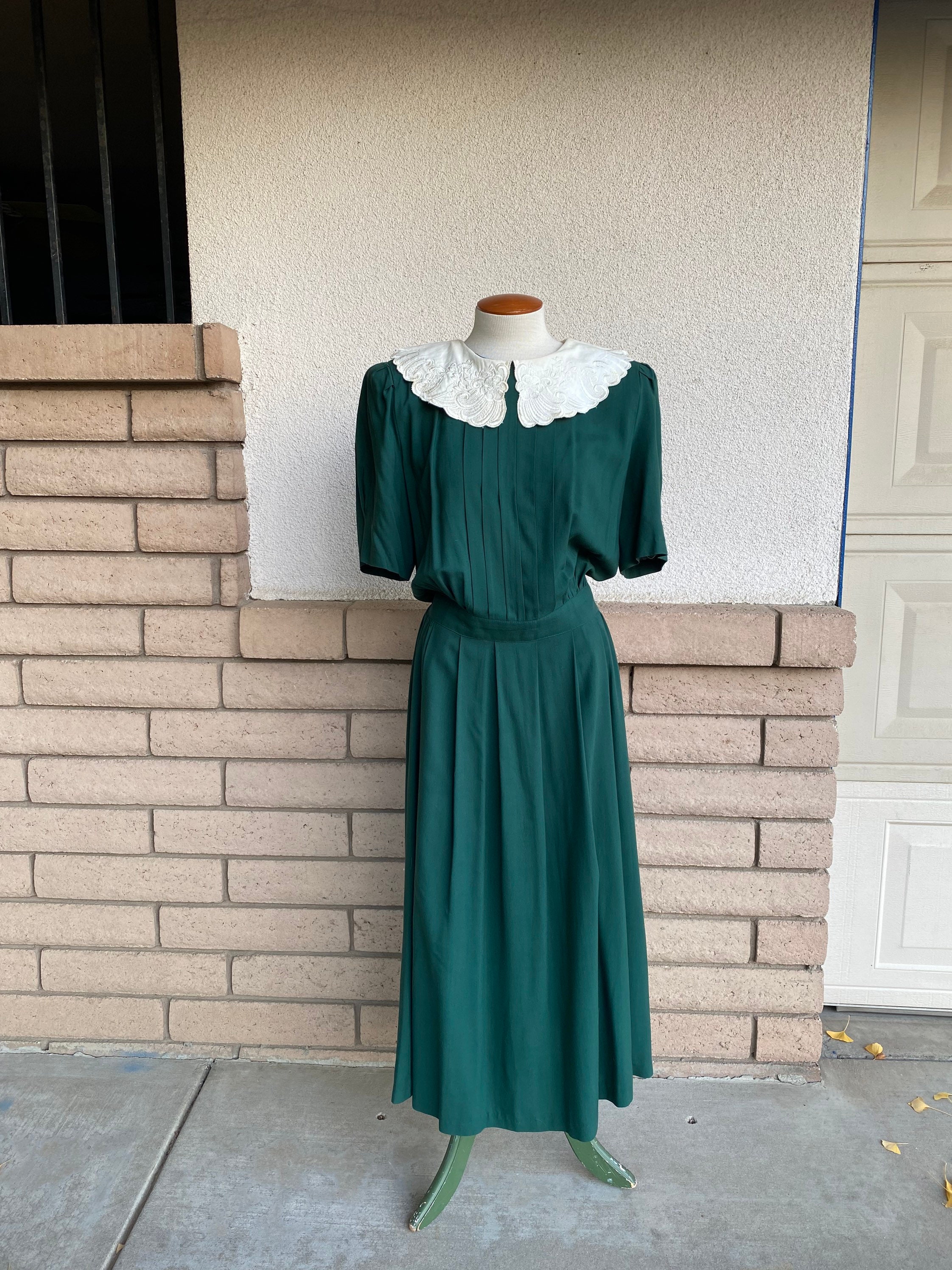 1940s Dark Green Dress - Etsy