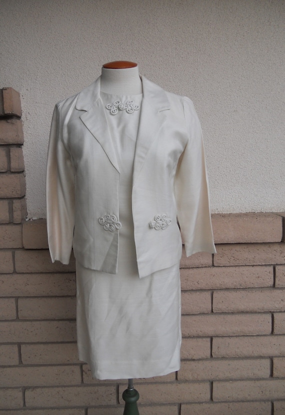 SALE 60s Silk Wedding Suit Silk Cocktail Party Dre